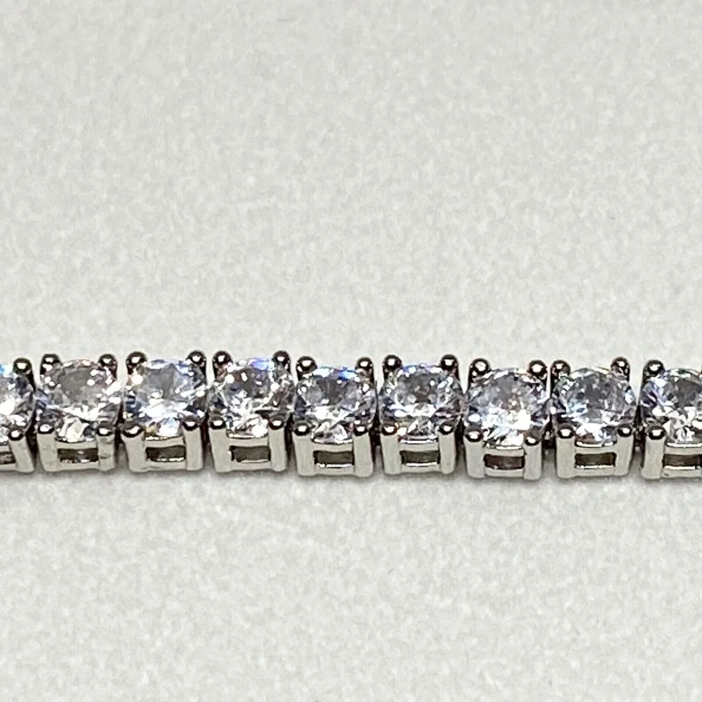 Cesca Vanna Dazzling Silvertone Tennis Bracelet 8